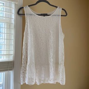 White laced dressy tank top